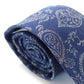 Gravata Skinny Masculina Bar III Glenn Pine Paisley Azul Marinho Tamanho Regular
