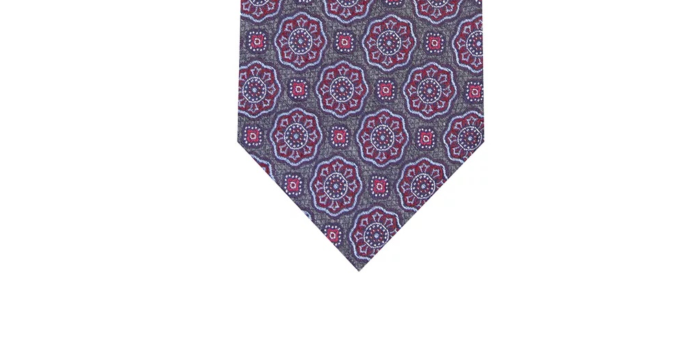 Gravata Tasso Elba Masculina Como Medallion Azul Marinho Tamanho Regular