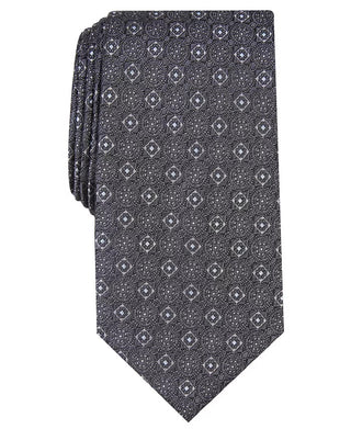 Gravata masculina clássica de seda pura Tasso Elba, preta, tamanho regular