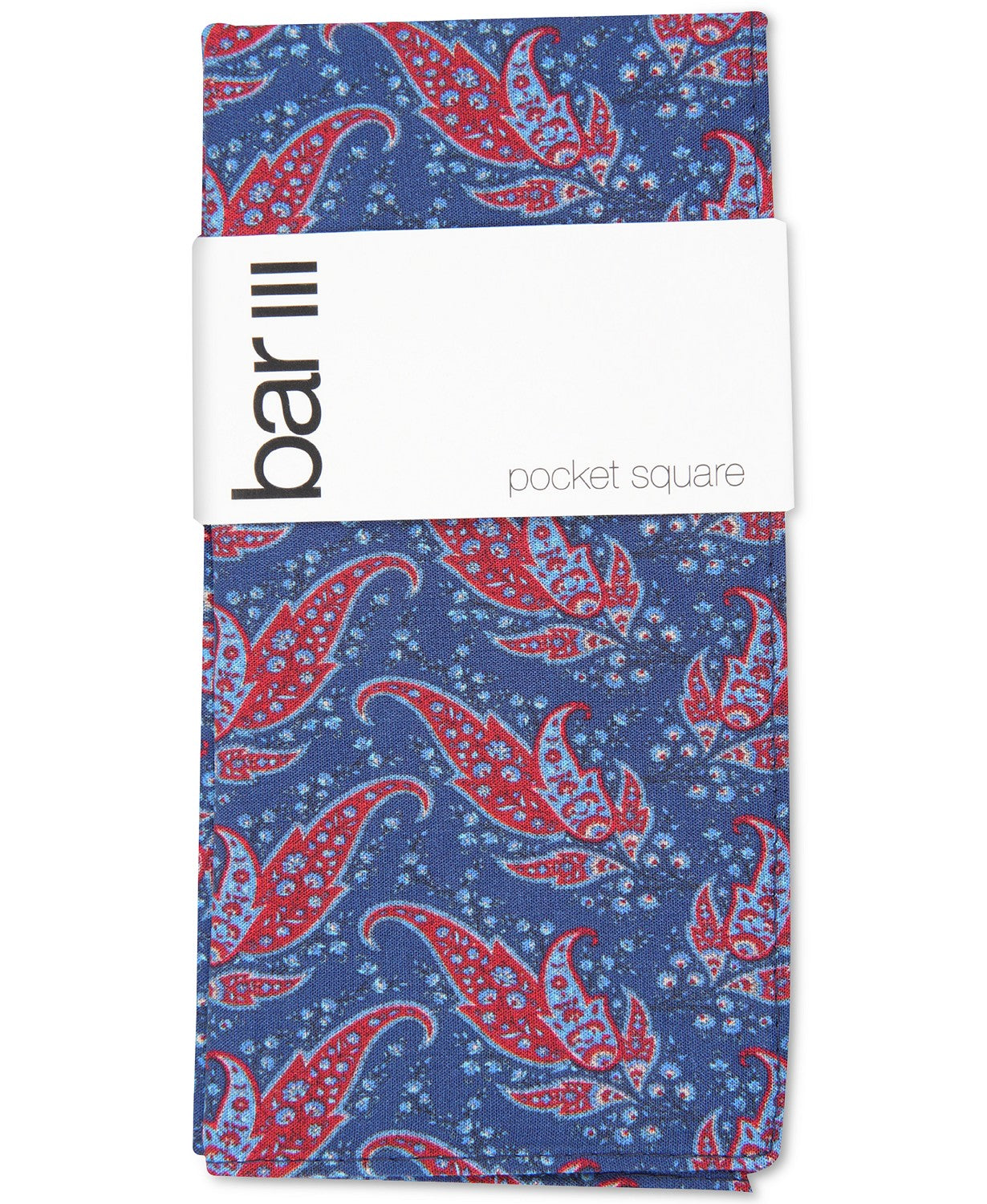 Lenço de bolso masculino Bar III Sorrento Paisley azul-marinho tamanho regular