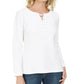 Moletom feminino Karen Scott French Terry com cadarço, branco, tamanho médio
