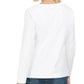 Moletom feminino Karen Scott French Terry com cadarço, branco, tamanho médio