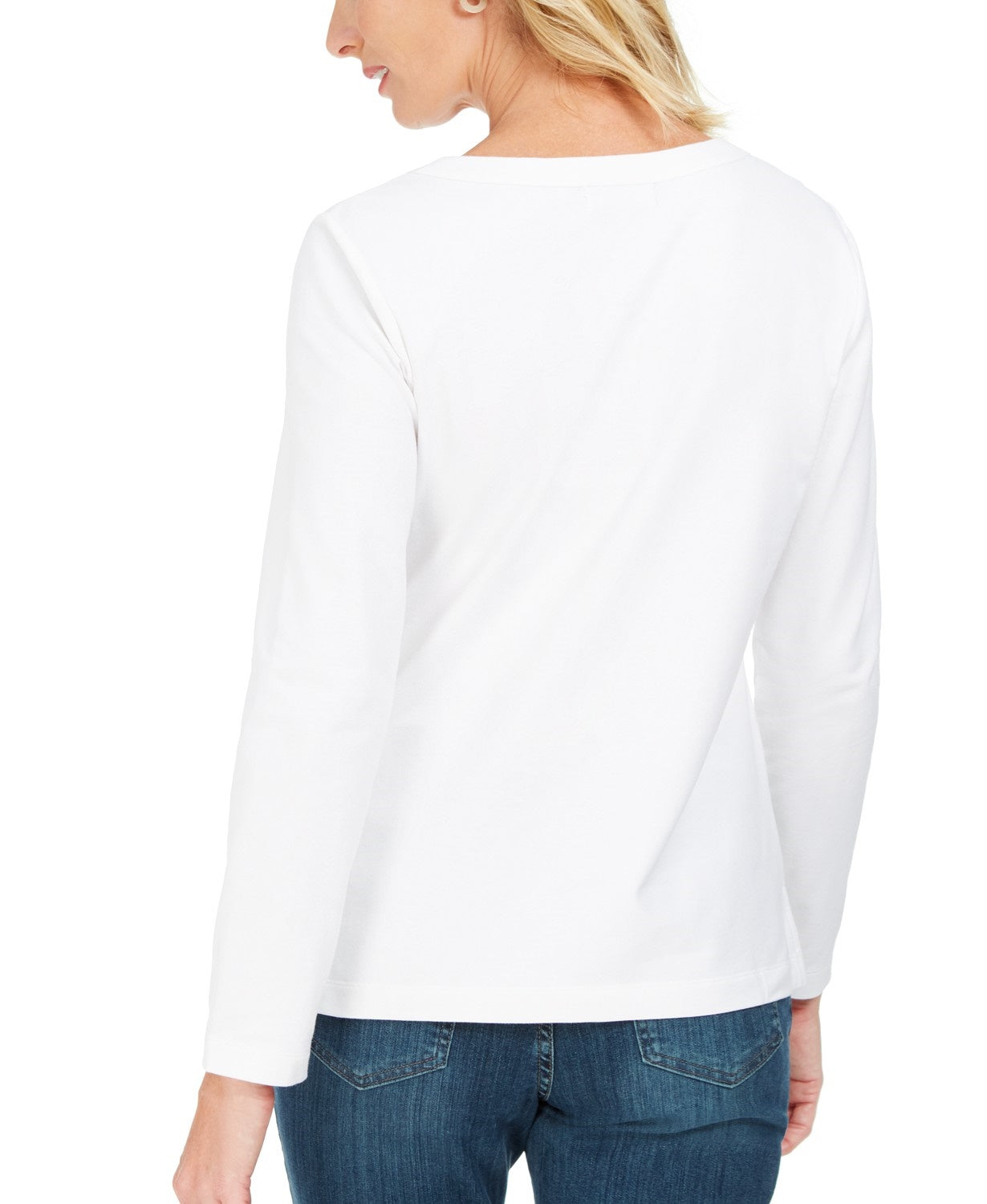 Moletom feminino Karen Scott French Terry com cadarço, preto, tamanho grande