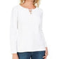 Moletom feminino Karen Scott French Terry com cadarço, branco, tamanho X-G