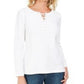 Karen Scott Moletom felpudo francês com cadarço feminino, branco, tamanho XX-G