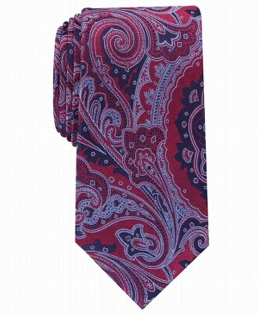 Gravata Tasso Elba Cavour Paisley Masculina Vermelha Tamanho Regular