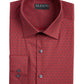 Camisa social Alfatech Classic/Regular Fit Performance Stretch Geo-Print Masculina Alfani, tamanho 32X22, vermelha