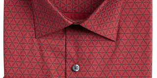 Camisa social Alfatech Classic/Regular Fit Performance Stretch Geo-Print Masculina Alfani, tamanho 32X22, vermelha