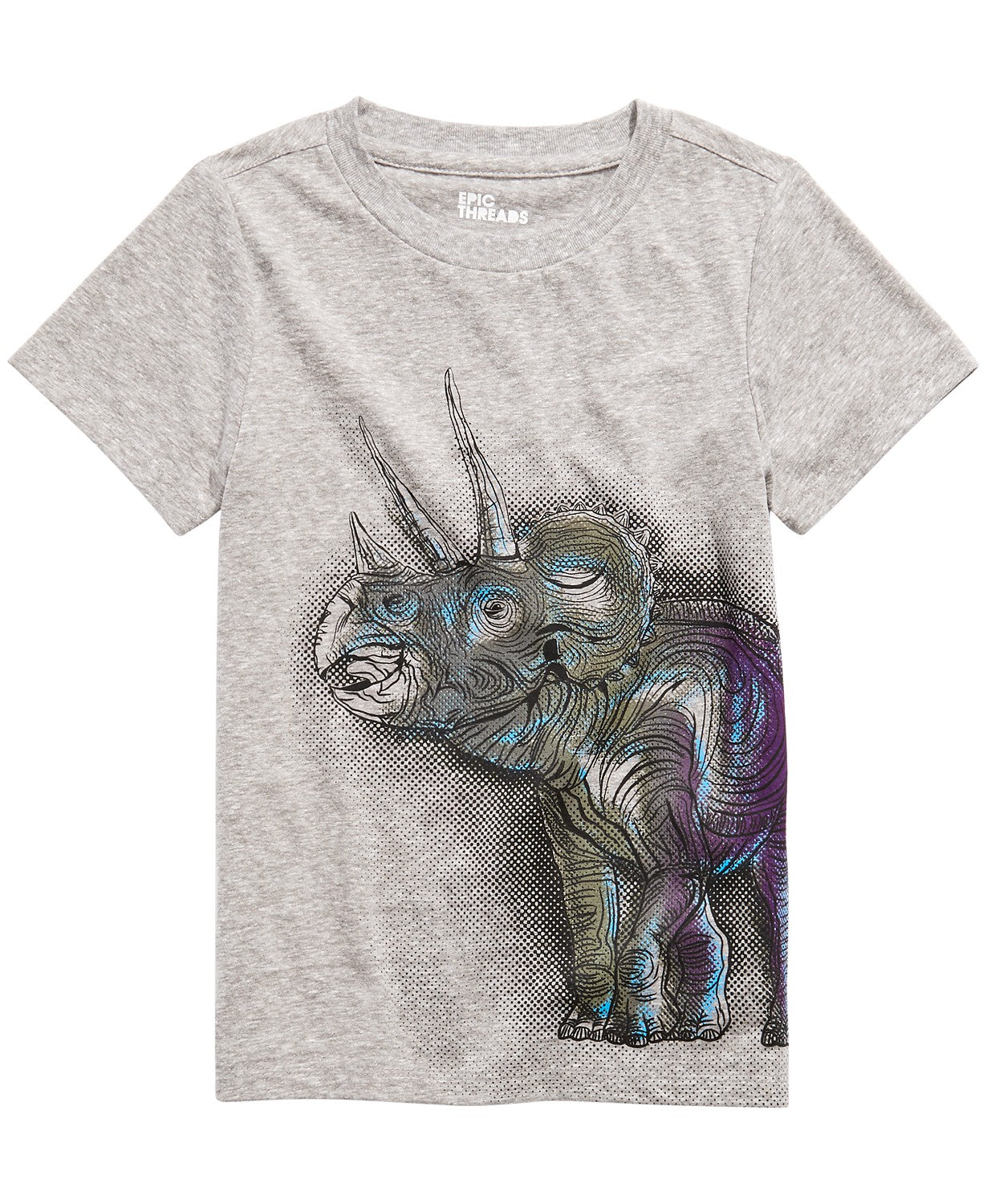 Camiseta masculina Epic Threads Little Boys Triceratops, cinza, tamanho 6