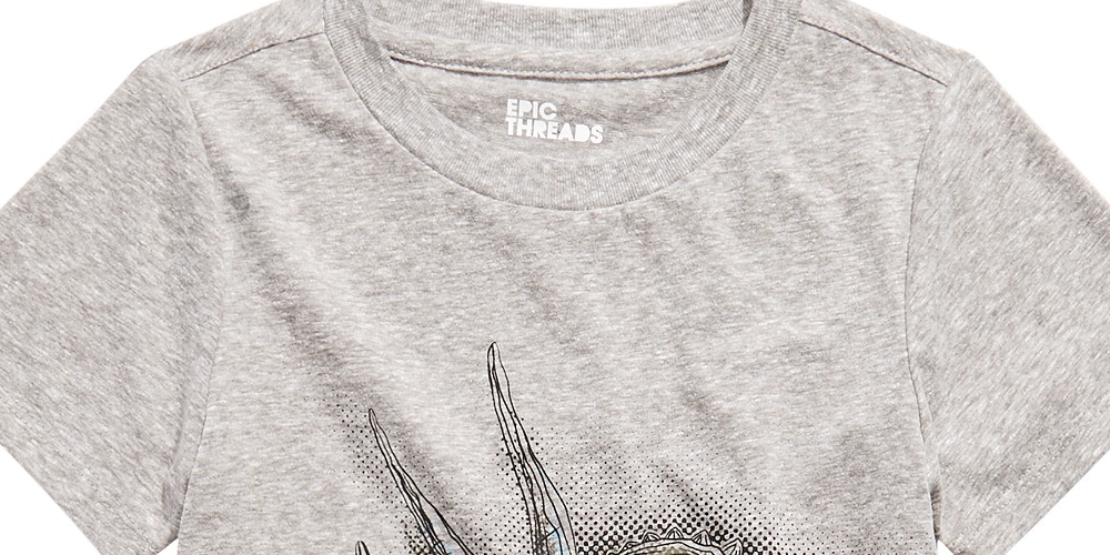 Camiseta masculina Epic Threads Little Boys Triceratops, cinza, tamanho 6