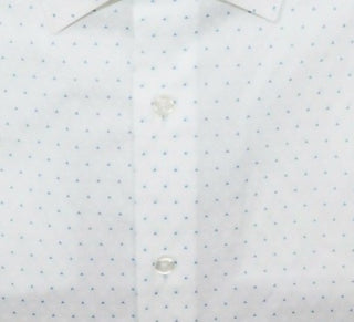 Camisa social masculina Alfani Slim Fit com estampa triangular, branca, tamanho 14-32-33