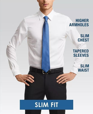 Camisa social masculina Alfani Triangle Prism Slim Fit - toda branca, tamanho 34-35