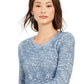 Suéter feminino com textura de cílios mesclados Style &amp; Co, azul, tamanho X-S