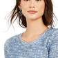 Suéter feminino com textura de cílios mesclados Style &amp; Co, azul, tamanho grande