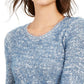Suéter feminino com textura de cílios mesclados Style &amp; Co, azul, tamanho médio