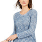Suéter feminino com textura de cílios mesclados Style &amp; Co, azul-marinho, tamanho pequeno