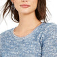 Suéter feminino com textura de cílios mesclados Style &amp; Co, azul-marinho, tamanho extra grande
