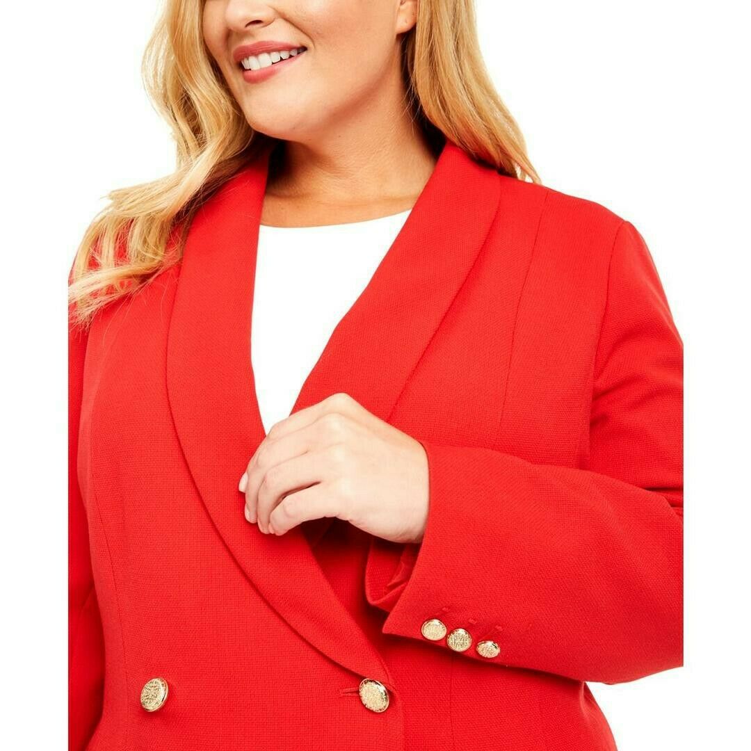 Blazer trespassado feminino INC International Concepts, vermelho, tamanho médio