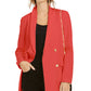 Blazer trespassado feminino INC International Concepts, vermelho, tamanho grande