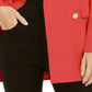 Blazer trespassado feminino INC International Concepts, vermelho, tamanho grande