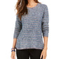 Suéter listrado feminino Style &amp; Co Azul Tamanho Médio