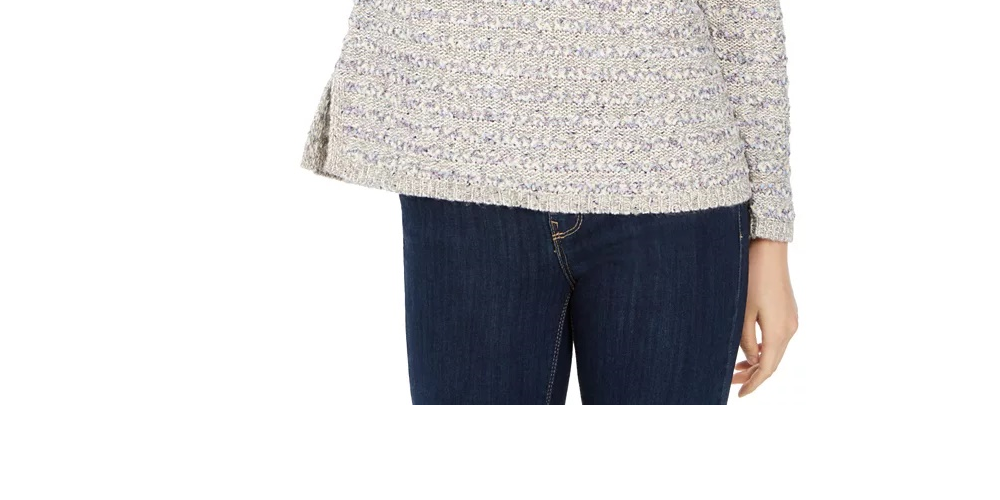 Suéter listrado feminino Style &amp; Co, cinza, tamanho X-Large