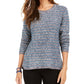 Suéter listrado feminino Style &amp; Co, azul marinho, tamanho X-Large