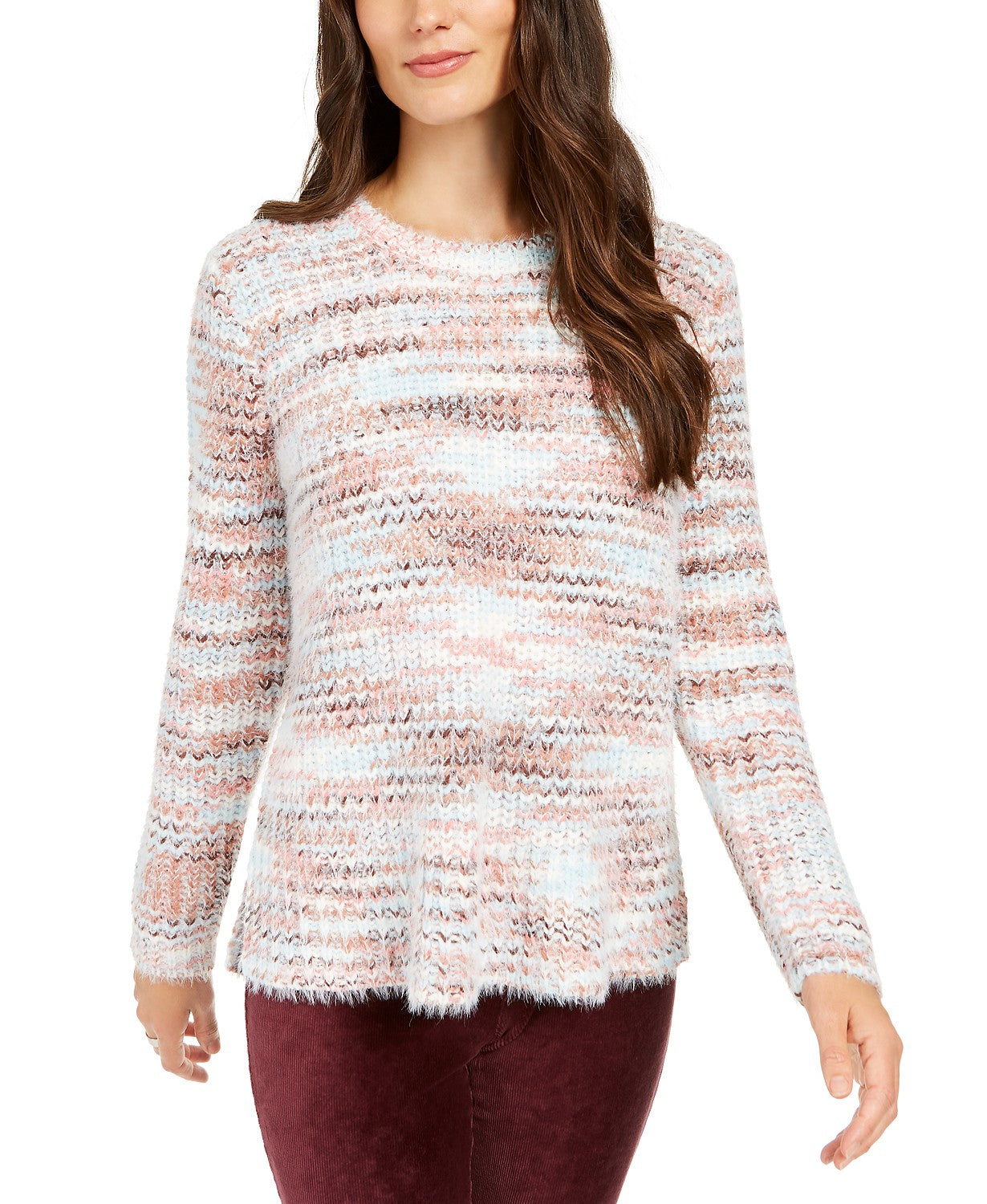 Suéter felpudo mesclado feminino Style &amp; Co, azul-marinho, tamanho grande