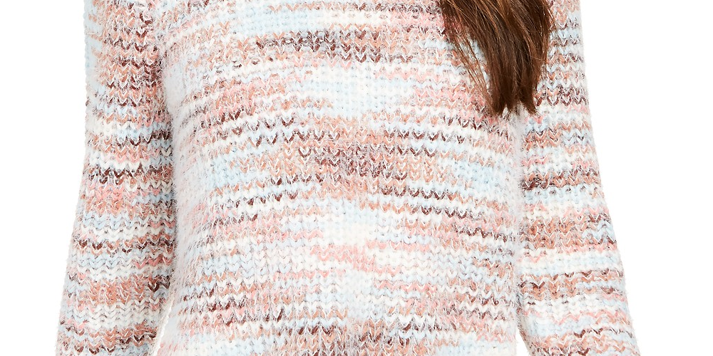 Suéter felpudo mesclado feminino Style &amp; Co, azul-marinho, tamanho grande