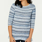 Suéter listrado feminino Style &amp; Co, azul, tamanho grande