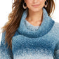 Suéter feminino Ombré Boucle azul tamanho médio da Style &amp; Co