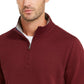 Moletom masculino Club Room com capuz e zíper 1/4, vermelho, tamanho pequeno
