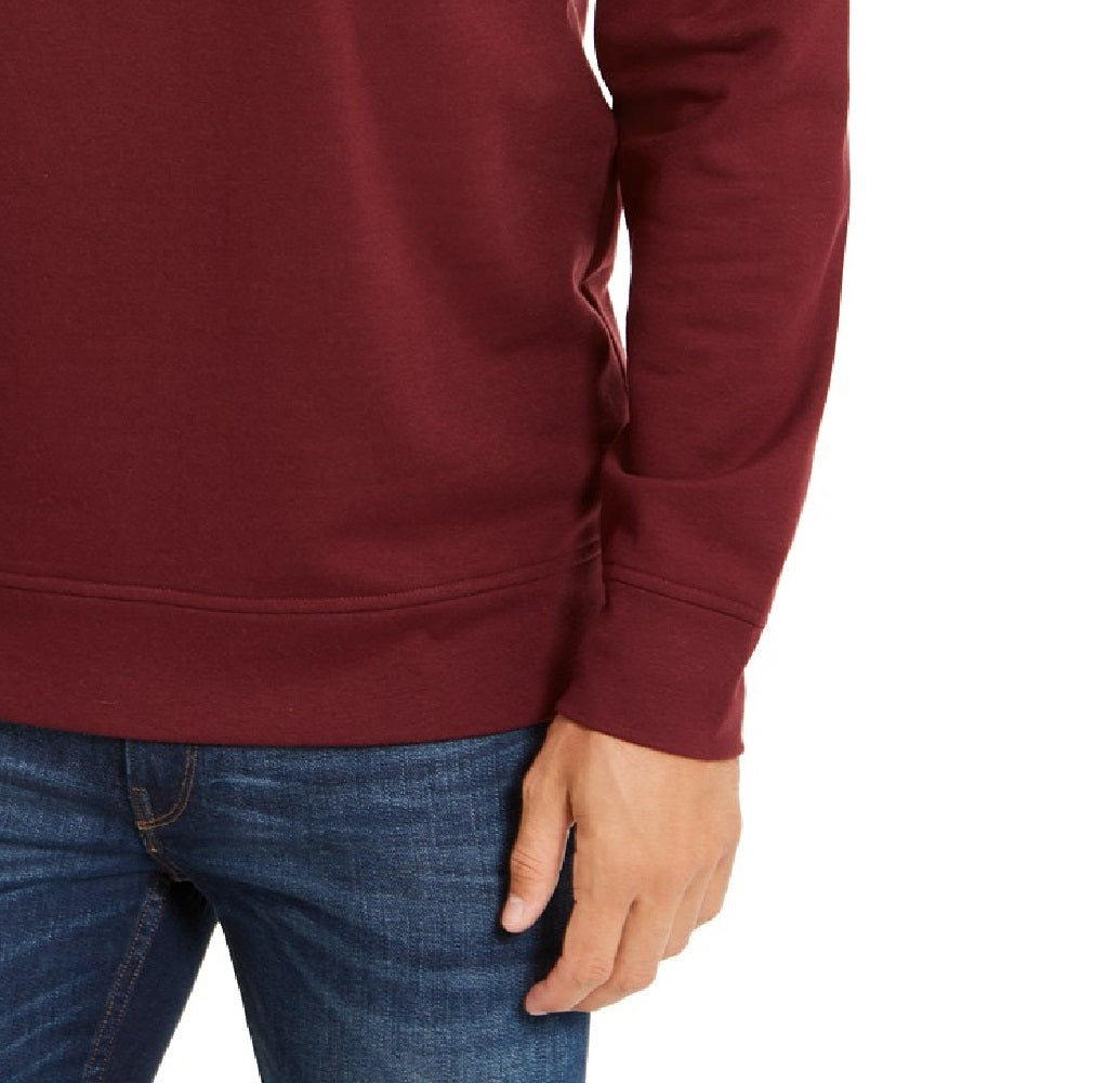 Moletom masculino Club Room com capuz e zíper 1/4, vermelho, tamanho pequeno