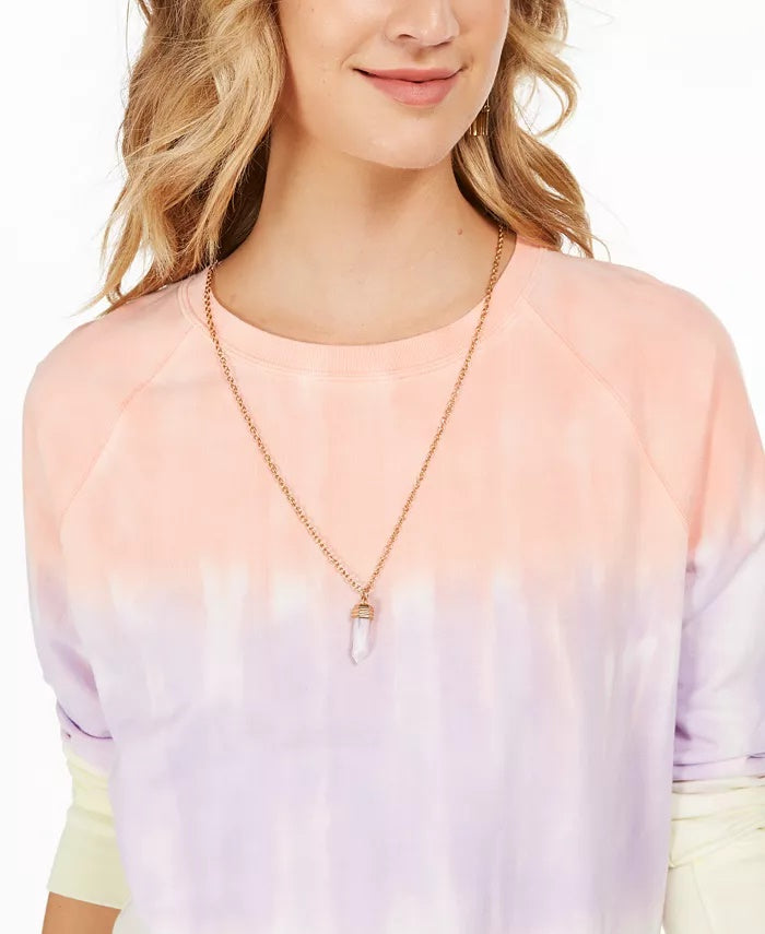 Moletom feminino tie-dye estilo &amp; co rosa tamanho extra grande