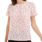 Blusa feminina estampada com botões nas costas, rosa, tamanho grande, Maison Jules