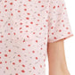 Blusa feminina estampada com botões nas costas, rosa, tamanho grande, Maison Jules