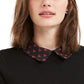 Blusa feminina Maison Jules com gola contrastante e estampa preta, tamanho médio