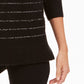 Suéter feminino de lurex com gola alta, preto, tamanho médio, da Style &amp; Co