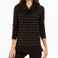 Suéter feminino de lurex com gola alta, preto, tamanho médio, da Style &amp; Co