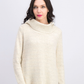 Suéter feminino estilo &amp; co lurex gola alta bege tamanho médio