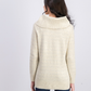 Suéter feminino estilo &amp; co lurex gola alta bege tamanho médio
