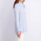Suéter feminino de lurex com gola alta estilo &amp; co, azul claro, tamanho médio