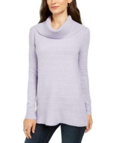 Suéter feminino de lurex com gola alta estilo &amp; co, roxo, tamanho XXG