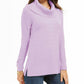 Suéter feminino de lurex com gola alta estilo &amp; co, roxo, tamanho grande