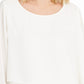 Blusa feminina Alfani com sobreposição assimétrica, tamanho médio, cor marfim