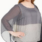 Blusa feminina Alfani Plus Size com estampa de manga anjo e bolhas, azul marinho, tamanho 0X