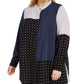 Blusa túnica feminina Alfani plus size com estampa mista, preta, tamanho 3, extra grande
