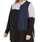Blusa túnica feminina Alfani plus size com estampa mista, preta, tamanho 2, extra grande