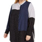 Blusa túnica feminina Alfani plus size com estampa mista e argolas lineares tamanho OX