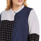 Blusa túnica feminina Alfani plus size com estampa mista e argolas lineares tamanho OX